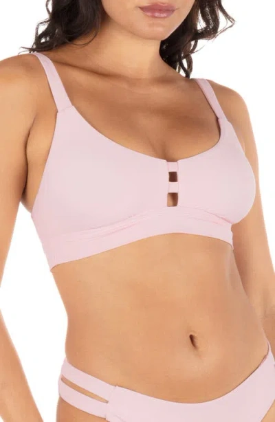 Hurley Max Solid Tab Bikini Top In Pink