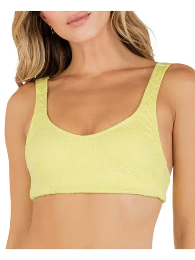 Hurley Max Womens Crochet Lace-up Back Bikini Swim Top In Multi
