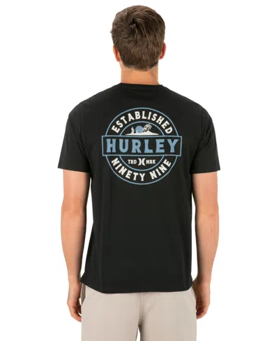 Hurley Men's Camp Artwork At Center Back Crewneck T-shirt In Black