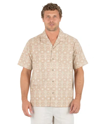 Hurley Men's Camp Collar Short-sleeves Shirt In Neutral