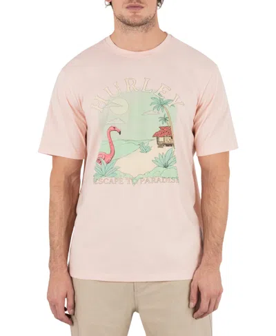 Hurley Men's Casa De Short Sleeve T-shirt In Pink