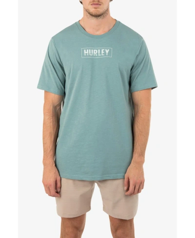 Hurley Men's Evd H2o-dri Box Lines Slub Short Sleeves T-shirt In Artillery