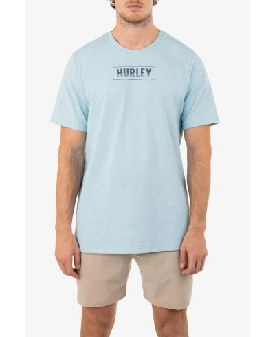Hurley Men's Evd H2o-dri Box Lines Slub Short Sleeves T-shirt In Sea Haze