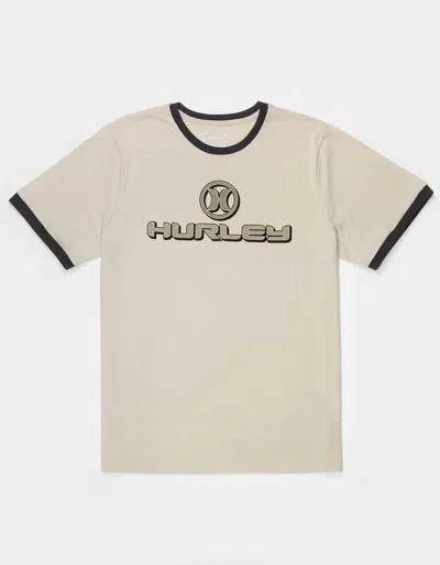 Hurley Men's Everyday 25th Ringer Short Sleeve Tee In Bone In Neutral