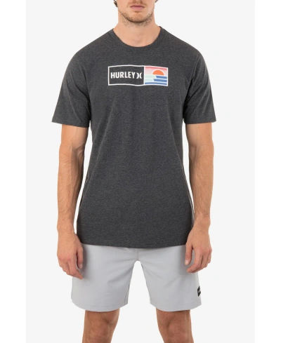 Hurley Men's Everyday Box Waves Short Sleeve T-shirt In Black Heather