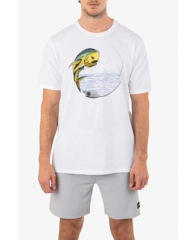 Hurley Men's Everyday Fish On Short Sleeves T-shirt In White