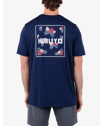 Hurley Men's Everyday Four Corners Short Sleeves T-shirt In Midnight Aqua
