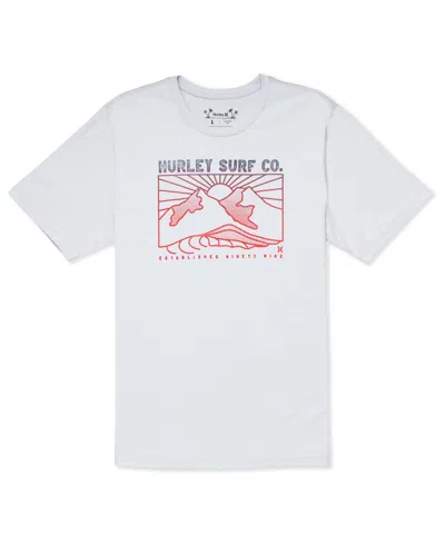 Hurley Men's Everyday H2o-dri Horizon Line Slub Short Sleeve T-shirt In Platinum
