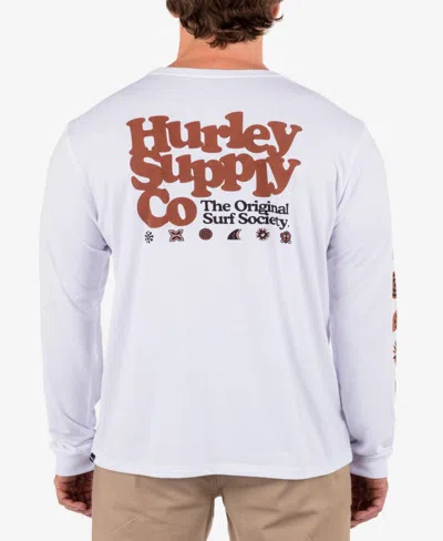 Hurley Men's Everyday Society Long Sleeve T-shirt In White