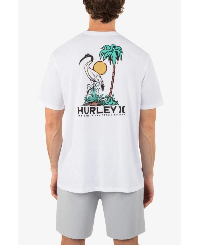 Hurley Men's Everyday Stork Palms Short Sleeve T-shirt In White