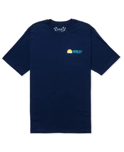 Hurley Men's Everyday Sun Stripes Short Sleeve T-shirt In Midnight Aqua