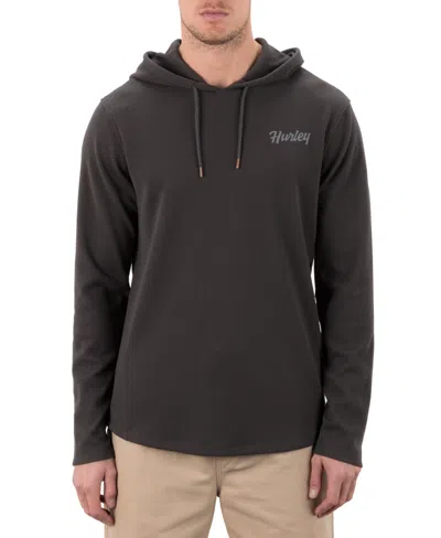 Hurley Men's Fairfax Thermal Hooded Long Sleeve Hoodie In Black