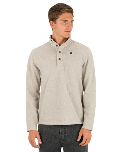 Hurley Men's Fairmont Mock Neck Classic-fit Long Sleeve Pullover Sweater In Gray