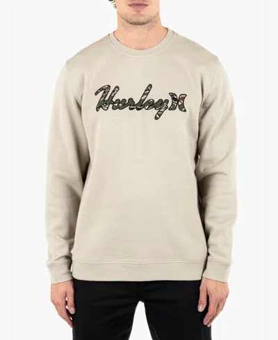Hurley Men's Forest Camo Crew Sweatshirt In Sandstorm