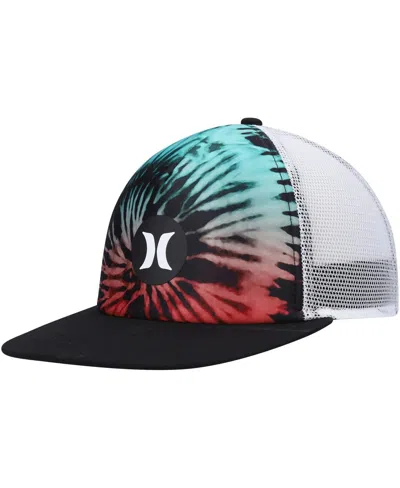 Hurley Men's  Black, White Balboa Trucker Snapback Hat In Black,white
