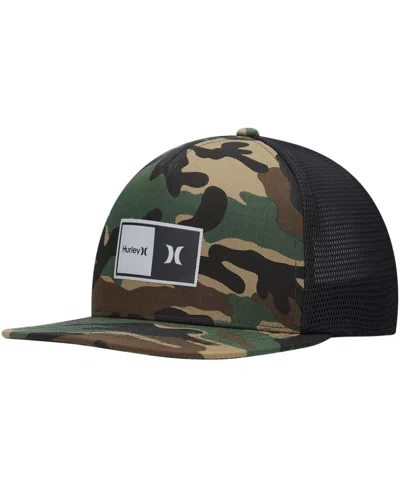 Hurley Men's  Camo, Black 2.0 Trucker Snapback Hat In Camo,black