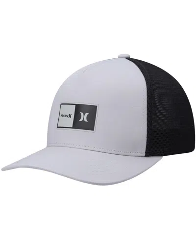 Hurley Men's  Gray, Black Natural 2.0 Trucker Snapback Hat In Gray,black