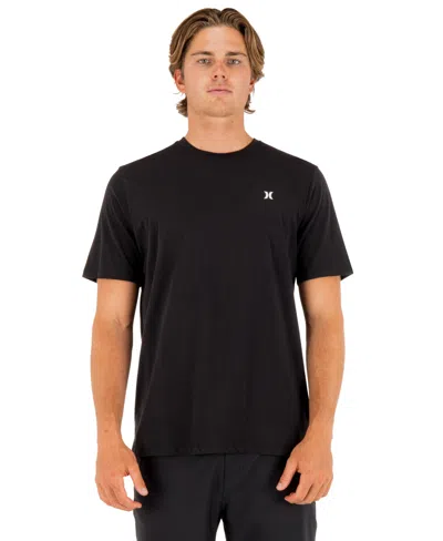 Hurley Men's Icon Logo At Top Left Chest Crewneck T-shirt In Black