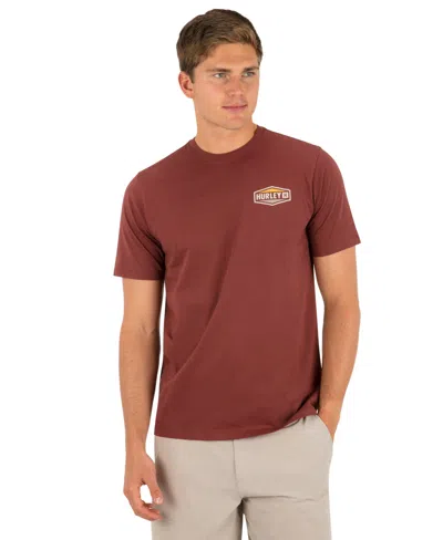Hurley Men's Industry Artwork At Top Left Chest Regular-fit T-shirt In Burgundy