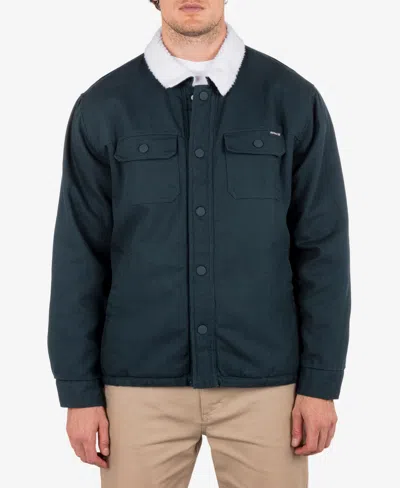 Hurley Men's Industry Sherpa Lined Canvas Long Sleeve T-shirt In Armored Navy