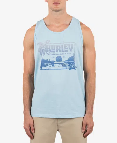 Hurley Men's Island Vibes Slub Tank Top In Blue Dream
