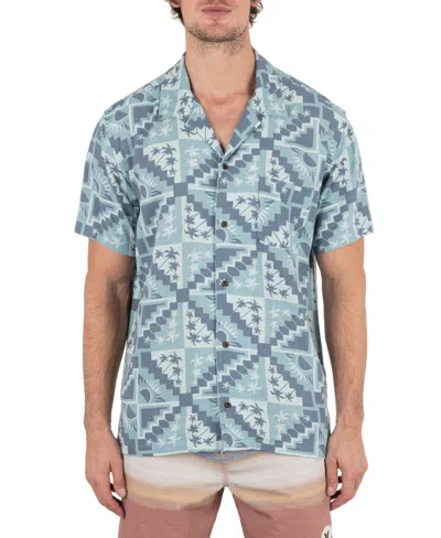 Hurley Men's Laguna Camp Short Sleeve Shirt In Gray