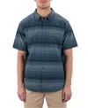 Hurley Men's Lido Stripe Short Sleeve Shirt In Blue