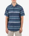 Hurley Men's Lido Stripe Short Sleeve Shirt In Submarine