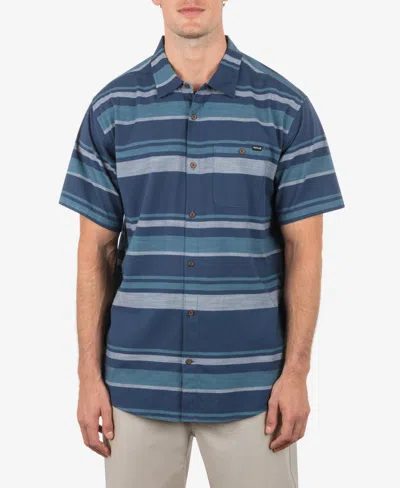 Hurley Men's Lido Stripe Short Sleeve Shirt In Submarine