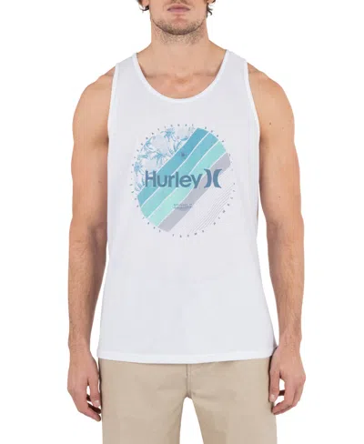 Hurley Men's Linear Palm Tank Top In White