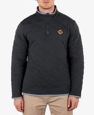 Hurley Men's Middleton Quilted 1/4 Zip Sweatshirt In Dark Stone Grey