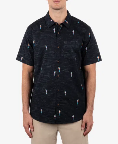 Hurley Men's Oao Lido Stretch Short Sleeve Shirt In Black