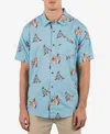 Hurley Men's Oao Lido Stretch Short Sleeve Shirt In Blue Dream