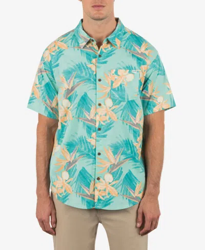 Hurley Men's Oao Lido Stretch Short Sleeve Shirt In Tropical Mist