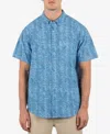 Hurley Men's Oao Stretch Print Short Sleeve Shirt In Kingdom Blue