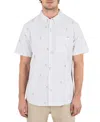Hurley Men's One And Only Stretch Print Short Sleeve Shirt In White