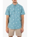 HURLEY MEN'S ONE AND ONLY STRETCH PRINT SHORT SLEEVES SHIRT