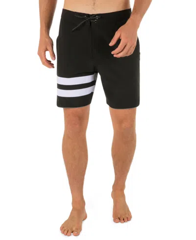 Hurley Men's Phantom Eco Block Party Solid 7" Swimsuits In Black