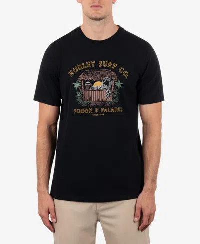 Hurley Men's Poison And Palapas Slub Short Sleeve T-shirt In Black