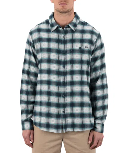 Hurley Men's Portland Stretch Flannel Long Sleeve Shirt In Black