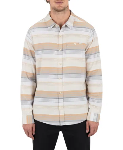 Hurley Men's Portland Stripe Stretch Shirt In Brown