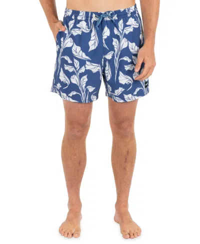 Hurley Men's Regular-fit Floral Print Swim Shorts In Blue