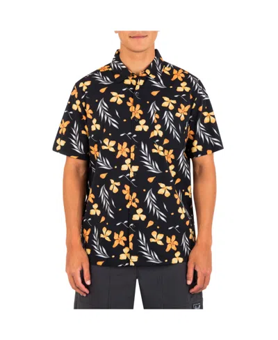 Hurley Men's Rincon Print Short Sleeve Button-up Shirt In Nectarine