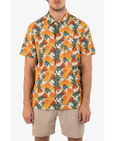 Hurley Men's Rincon Print Short Sleeve Button-up Shirt In Sunspot