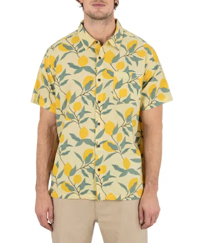 Hurley Men's Rincon Short Sleeve Shirt In Yellow
