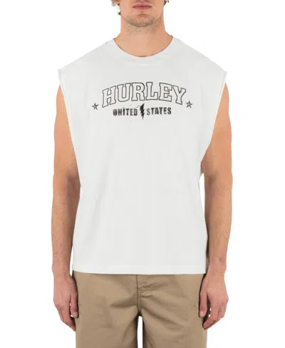 Hurley Men's Rookie Muscle Sleeveless Tank Top In White
