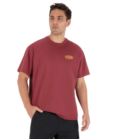 Hurley Men's Round Neck Fly Short-sleeve T-shirt In Burgundy
