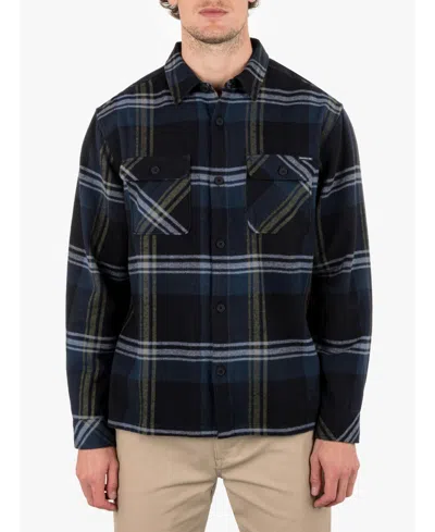 Hurley Men's Santa Cruz Shoreline Flannel Long Sleeve Shirt In Khaki