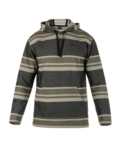 Hurley Men's Striped Modern Surf Poncho Hoodie In Dark Green