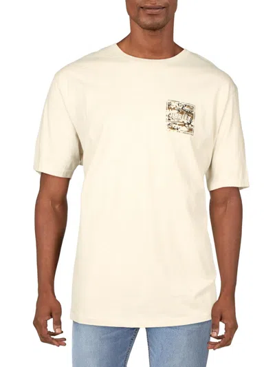 Hurley Mens Cotton Crewneck Graphic T-shirt In Beige